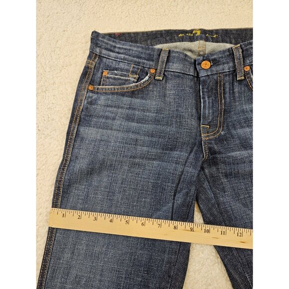 7 For All Mankind Jeans A Pocket Women's 29 Flared Wide Leg Medium Wash Boho - Picture 7 of 16